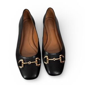 Nordstrom Rack horse bit faux leather flat dress shoes